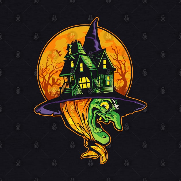 Halloween Haunted House Witch by CTKR Studio